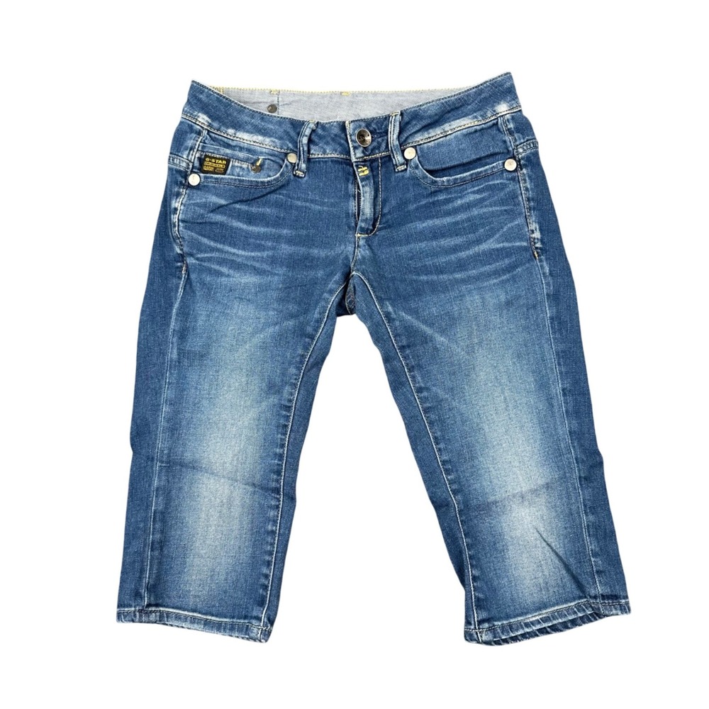 G-Star Raw Midge Womens 26 Cropped Jeans Blue Slim Low Rise Denim Capris
